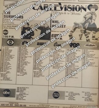 AFICHE CARTELERA DE PROGRAMACION DE CABLEVISION 1987 /TELEVISORAS