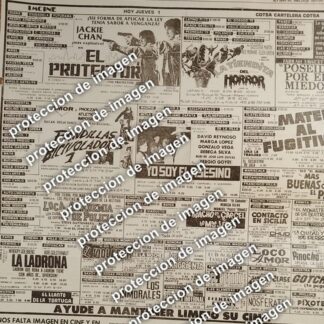 AFICHE CARTELERA DE CINE RETRO MINI OCT 1987 TIENDITA DEL HORROR ETC