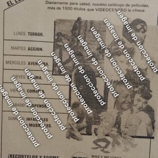 AFICHE DE PUBLICIDAD RETRO VIDEOCENTRO 1987