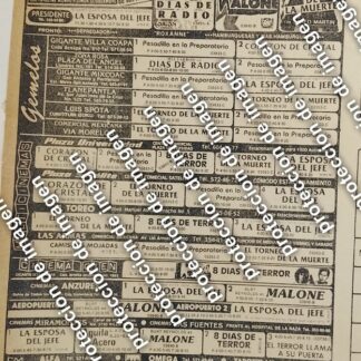 AFICHE CARTELERA DE CINE RETRO MINI OCT 1987