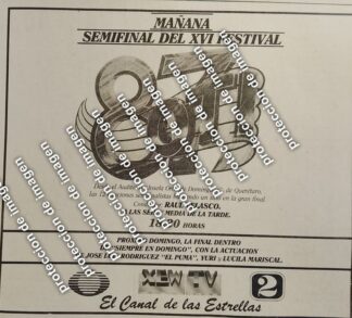 AFICHE RETRO, FESTIVAL OTI SEMIFINAL 1987 TELEVISA