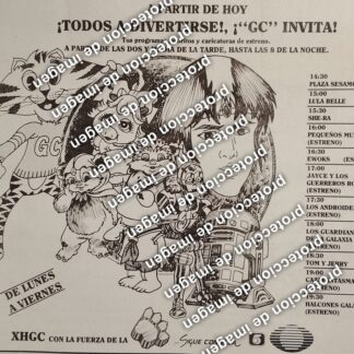 CARTEL PUBLICITARIO RETRO. NACE EL GATO "GC" XHGC Y CARTELERA TELEVISA /TELEVISORAS