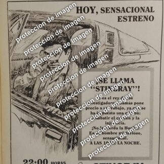 CARTEL PUBLICITARIO RETRO, TELEVISA XHGC. PROGRAMA STINGRAY 1987