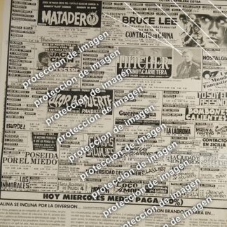 AFICHE CARTELERA DE CINE RETRO 1987 BRUCE LEE, CONTACTO EN CHINA ETC