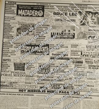AFICHE CARTELERA DE CINE RETRO 1987 BRUCE LEE, CONTACTO EN CHINA ETC