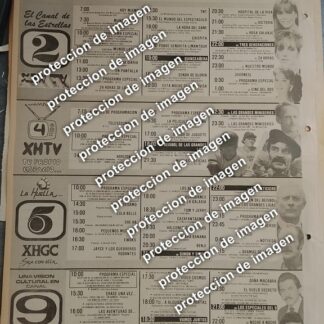 CARTEL PUBLICITARIO VINTAGE. CARTELERA DE TELEVISA OCT 1987 /TELEVISORAS