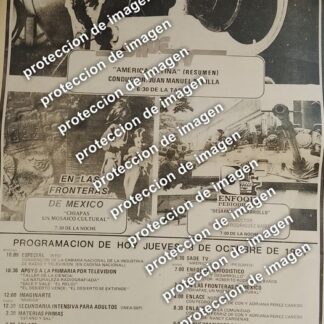 AFICHE PUBLICITARIO VINTAGE, PROGRAMACION DEL CANAL 11 /TELEVISORAS 1987