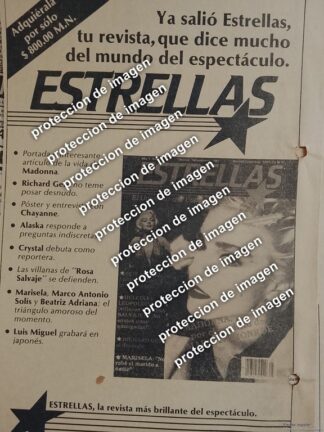 AFICHE PUBLICIDAD RETRO, LANZAMIENTO DE LA REVISTA " ESTRELLAS " 1987 /EDITORIALES
