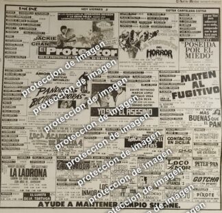 AFICHE PUBLICITARIO RETRO, CARTELERA DE CINE 1987 EL PROTECTOR