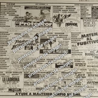 AFICHE PUBLICITARIO RETRO, CARTELERA DE CINE 1987 EL PROTECTOR