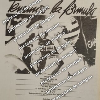 AFICHE PUBLICIDAD VINTAGE, IMEVISION CANAL 13 GRAN PREMIO DE MEXICO OCT 1987