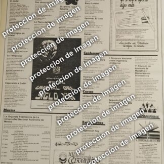 CARTEL PUBLICITARIO RETRO, CARTELERA CULTURAL UNAM, LOS UNIVERSITARIOS 1987 /ESCUELAS /4