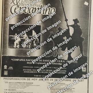 AFICHE RETRO, FESTIVAL CERVANTINO 1987 CIA. NACIONAL DE DANZA Y MAS