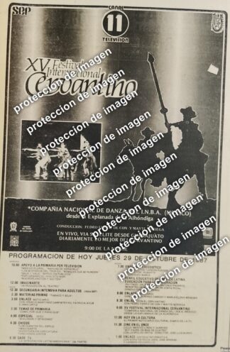 AFICHE RETRO, FESTIVAL CERVANTINO 1987 CIA. NACIONAL DE DANZA Y MAS
