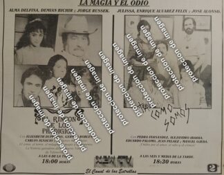 CARTEL PUBLICITARIO RETRO. TELEVISA, TELENOVELAS EL CANAL DE LOS PRODIGIOS Y TAL COMO SOMOS 1987