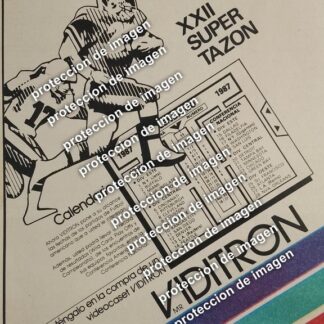 AFICHE RETRO, VIDITRON Y CALENDARIO DEL SUPER TAZON No 24 1987 /DEPORTES NFL