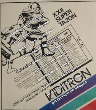 AFICHE RETRO, VIDITRON Y CALENDARIO DEL SUPER TAZON No 24 1987 /DEPORTES NFL