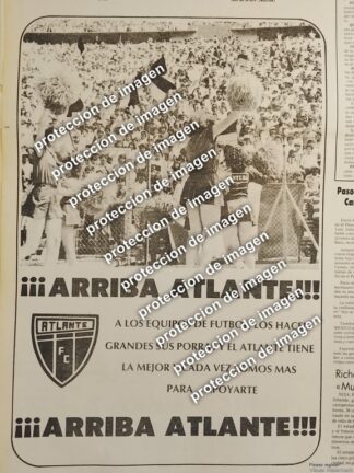 AFICHE PUBLICITARIO ARRIBA ATLANTE 1987 FUTBOL /DEPORTES
