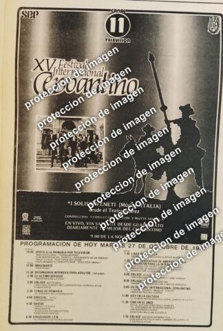 AFICHE RETRO, FESTIVAL CERVANTINO 1987 I SOLISTI VENETI Y MAS