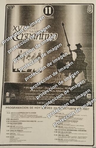 AFICHE RETRO, FESTIVAL INTERNACIONAL CERVANTINO 1987 PERU NEGRO