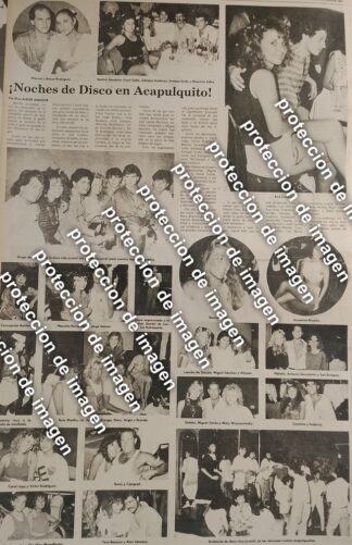 HOJA DE PRENSA RETRO. ALTA SOCIEDAD EN DISCOTECAS DE ACAPULCO 1987
