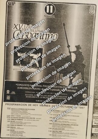 AFICHE RETRO, FESTIVAL INTERNACIONAL CERVANTINO 1987 / OCT 23