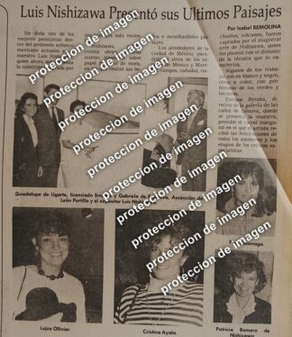 HOJA DE PRENSA RETRO. EXPOSICION DE LUIS NISHIZAWA 1987 /PINTORES