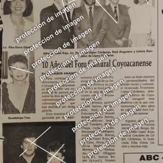 HOJA DE PRENSA RETRO. FORO CULTURAL DE COYOACAN / RAUL ANGIANO 1987