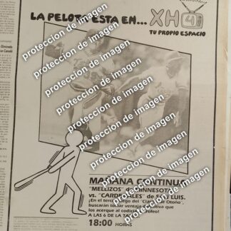 CARTEL RETRO. SERIE MUNDIAL BEISBOL 1987 MELLIZOS Vs CADENALES