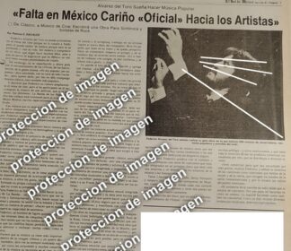 HOJA DE PRENSA RETRO. FEDERICO ALVAREZ DEL TORO 1987 / MUSICOS