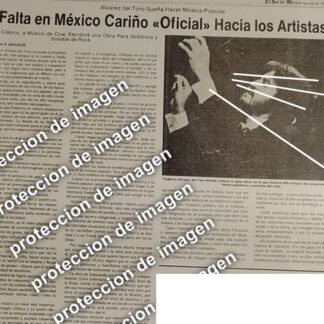 HOJA DE PRENSA RETRO. FEDERICO ALVAREZ DEL TORO 1987 / MUSICOS