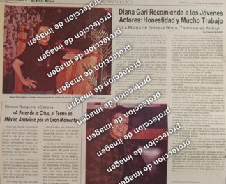 HOJA DE PRENSA RETRO. DIANA GARI Y NARCISO BUSQUETS 1987 /TEATRO ARTISTAS