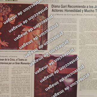 HOJA DE PRENSA RETRO. DIANA GARI Y NARCISO BUSQUETS 1987 /TEATRO ARTISTAS