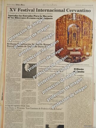 AFICHE RETRO, 15 FESTIVAL INTERNACIONAL CERVANTINO 1987 GUANAJUATO