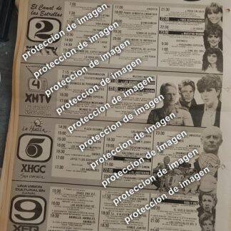 CARTEL PUBLICITARIO RETRO. CARTELERA DE TELEVISA OCT 1987 /TELEVISORAS