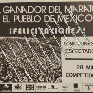 AFICHE RETRO, MARATON " EL PUEBLO DE MEXICO " 1987 / Gobierno