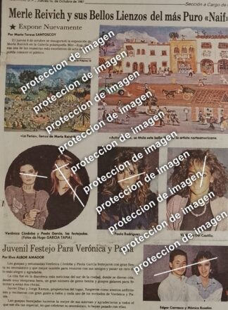 CARTEL ANTIGUO, EXPOSICION DE ARTE DE MERLE REIVICH 1987 /Pintores