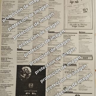 CARTEL PUBLICITARIO RETRO, CARTELERA CULTURAL UNAM, LOS UNIVERSITARIOS OCT 1987 /ESCUELAS