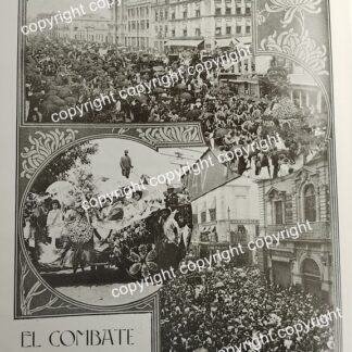 HOJA DE PRENSA ANTIGUA. DESFILE FLORAL, AV JUAREZ D.F 1911 /FESTIVALES LDM