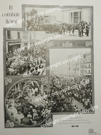 HOJA DE PRENSA ANTIGUA. DESFILE FLORAL, CIGARRERA EL BUEN TONO 1911 AV, SAN FRANCISCO. D.F /FESTIVALES LDM