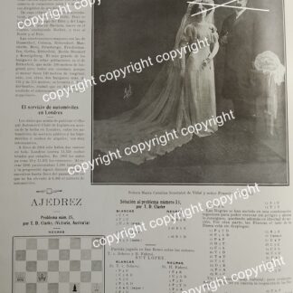 HOJA DE PRENSA ANTIGUA 1911 BODA VIDAL SOUSTALOT /NOTA DE AJEDREZ Y MAS