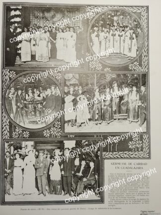 AFICHE ANTIGUO 1911 KERMESSE DE CARIDAD POR TERREMOTO EN GUDALAJARA /LDM