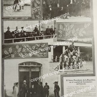 AFICHE ANTIGUO 1911 PRESIDENTE LEON DE LA BARRA VISITA GENDARMERIA DEL EJERCITO /MILITARIA