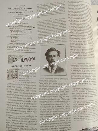 AFICHE ANTIGUO 1911 SOBRE ALFONSO REYES. CARLOS GONZALEZ PEÑA /ESCRITORES