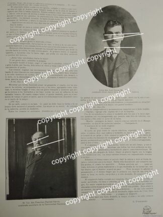 HOJA DE PRENSA ANTIGUA 1911 JOSE FERRER MAC. GREGOR Y FRANCISCO PASCUAL GARCIA /MAESTROS