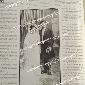 HOJA DE PRENSA ANTIGUA 1911 MENCION. BODA. DELGADO SANCHIRICO /ASM (LUIS G. DELGADO)