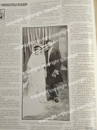 HOJA DE PRENSA ANTIGUA 1911 MENCION. BODA. DELGADO SANCHIRICO /ASM (LUIS G. DELGADO)