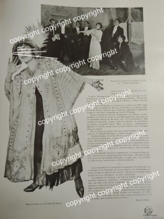 HOJA DE PRENSA ANTIGUA 1911 MARIA CONESA Y LA CIA. DE VIRGINIA FABREGAS / ARTISTAS