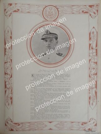 AFICHE ANTIGUO, CAPITAN. ROQUE SALDIAS MANINAT, MILITARES DE PERU