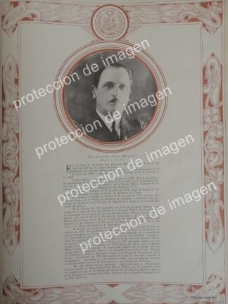 AFICHE ANTIGUO, CORONEL. FEDERICO RECAVARREN 1937 / MILITARES DE PERU